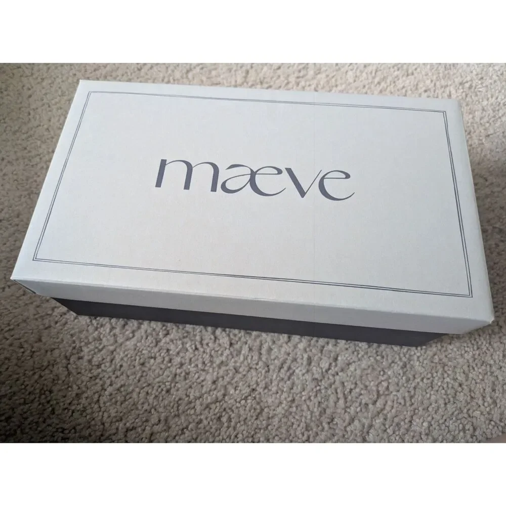 NIB Maeve Anthropologie Logo Dark Brown Leather Slide Sandals Sz 9 - Picture 10 of 10